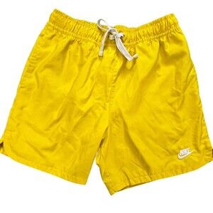 Nike Swim Shorts Mens S Yellow Drawstring Lined Back Pocket DM6829-709